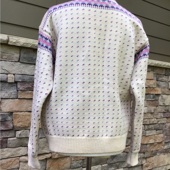 Stowe Woolens ski sweater Nordic Fair Isle size L/XL - Picture 4 of 6